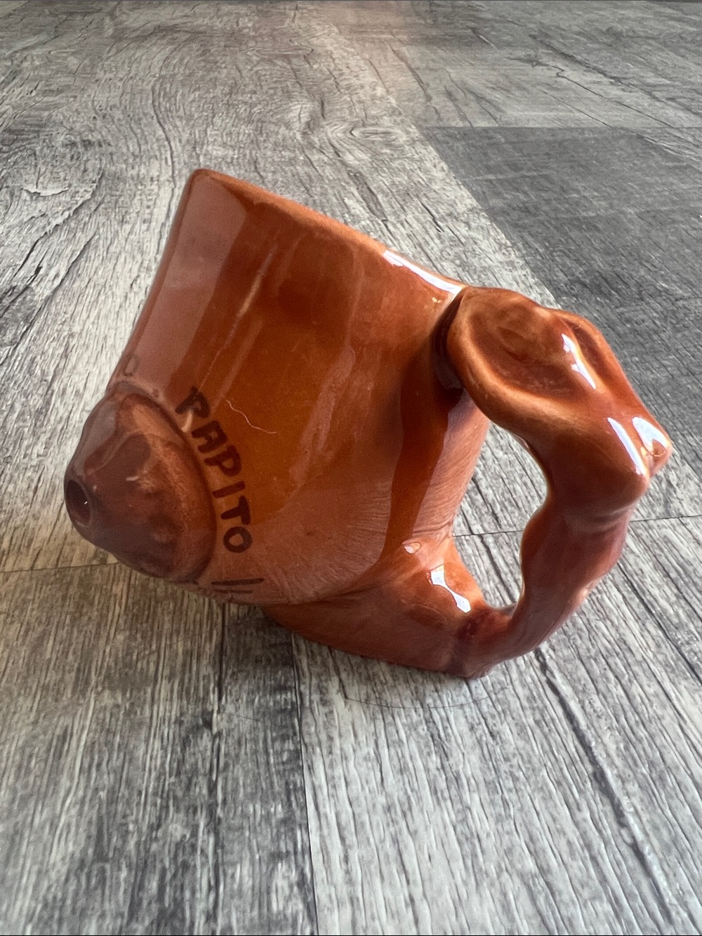 Vintage Mexican Ceramic Boob Whistle Mug "Quieto Papito" Prank Gag Gift